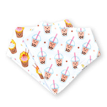 Load image into Gallery viewer, Organic Cotton Bandana Bib (Bubble Tea & Egg Waffle) - Of Things Wonderful