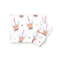 Organic Bamboo Blend Swaddle (Bubble Tea) - Of Things Wonderful